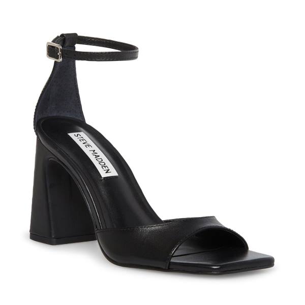 Steve Madden Margot Läder Heel Högklackade Skor Dam Svarta | SM-563VR