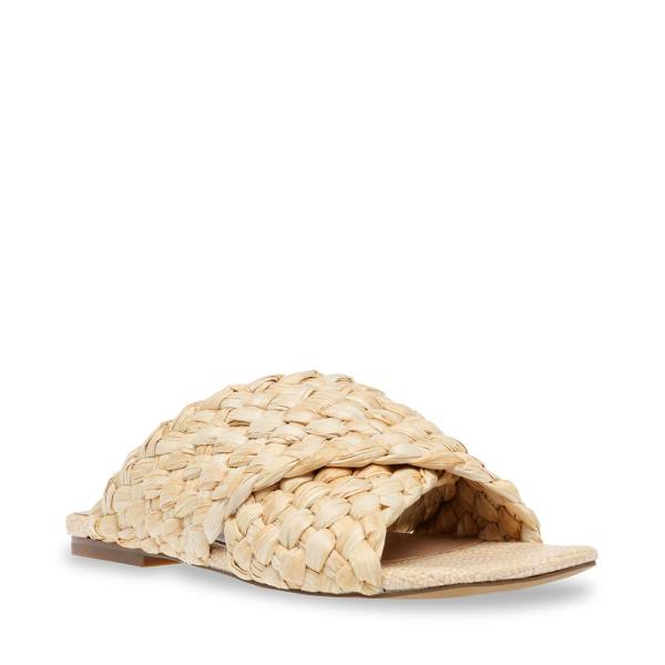 Steve Madden Marina Natural Raffia Sandaler Dam Beige | SM-572GX