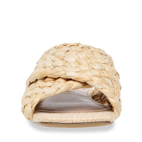 Steve Madden Marina Natural Raffia Sandaler Dam Beige | SM-572GX