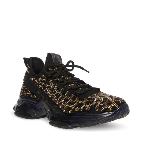 Steve Madden Maxx Sneakers Herr Svarta Guld | SM-916XW