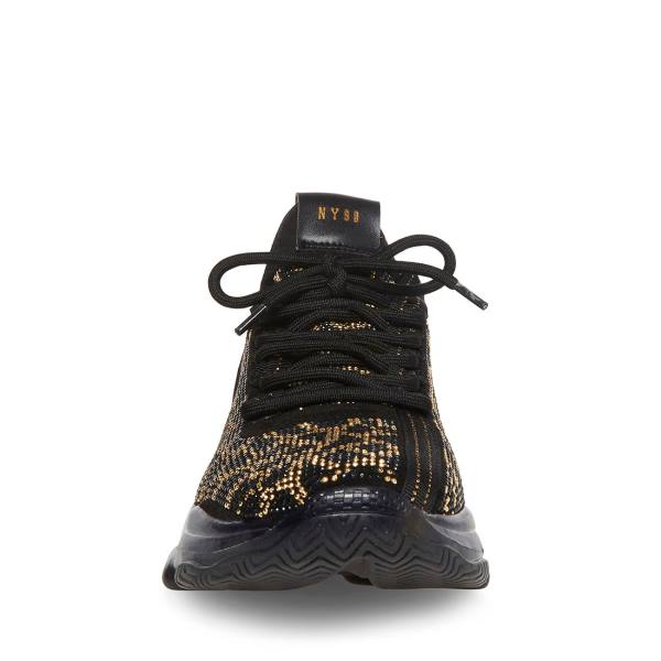 Steve Madden Maxx Sneakers Herr Svarta Guld | SM-916XW