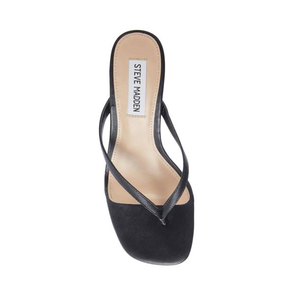 Steve Madden Melrose Läder Heel Högklackade Skor Dam Svarta | SM-638AJ