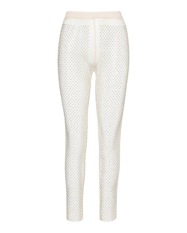 Steve Madden Mesh Rhinestone Pants Ivory Byxor Dam Vita | SM-682FB