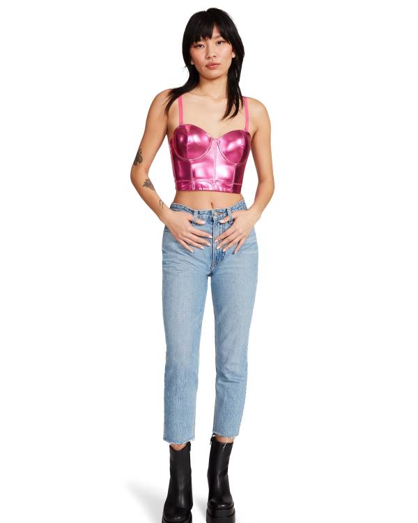 Steve Madden Metallic Bustier Blast Dam Rosa | SM-384FI