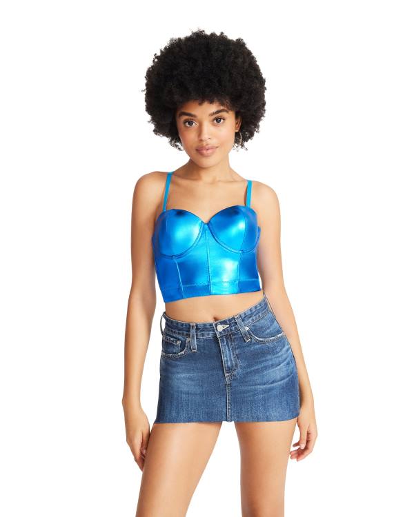 Steve Madden Metallic Bustier Blast Dam Blå | SM-419AO