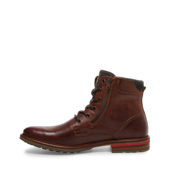 Steve Madden Millennium Cognac Läder Stövlar Herr Bruna | SM-730XU