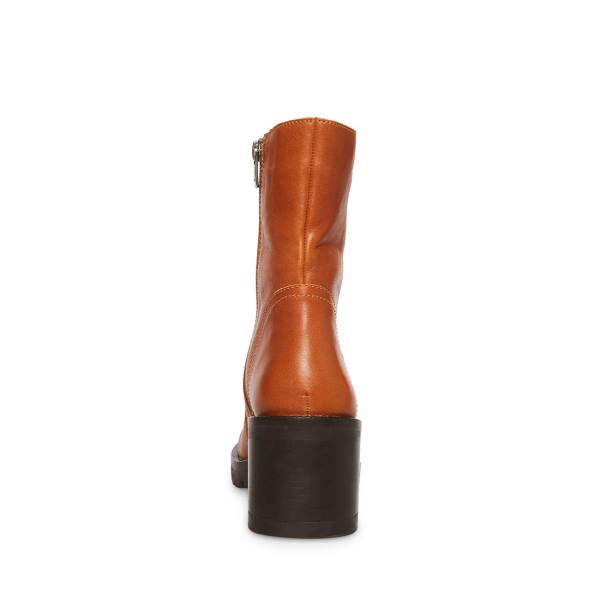 Steve Madden Naya Cognac Läder Kängor Dam Bruna | SM-076MY