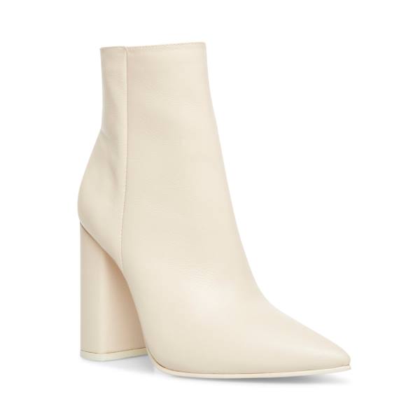 Steve Madden Noticed Bone Läder Kängor Dam Beige | SM-692CF