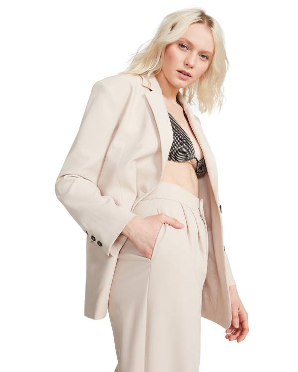 Steve Madden Oversized Blazer Ivory Jacka Dam Vita | SM-729GH