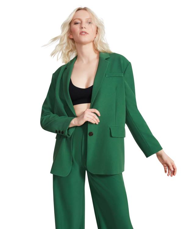 Steve Madden Oversized Blazer Jacka Dam Gröna | SM-539YT