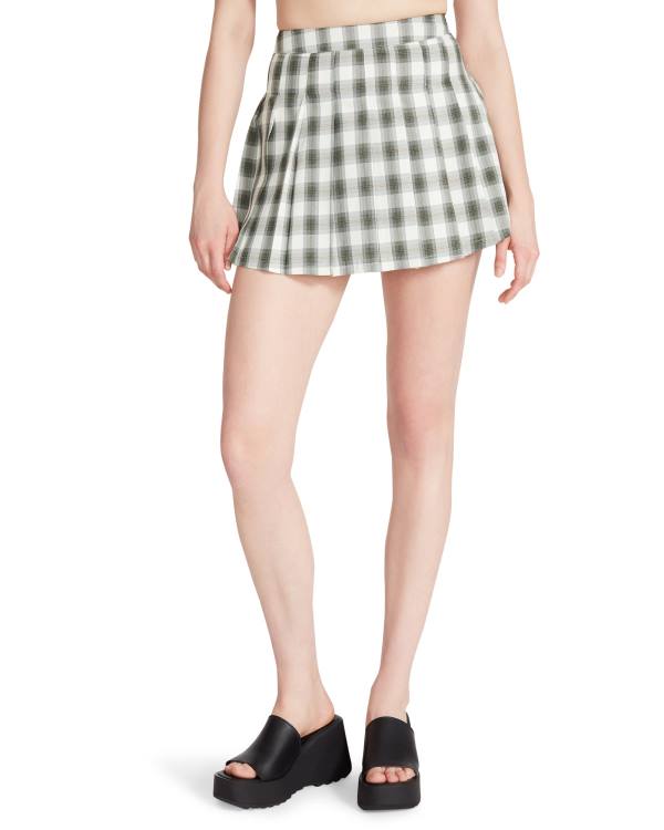 Steve Madden Plaid Pleated Mini Kjolar Dam Gröna | SM-372NH