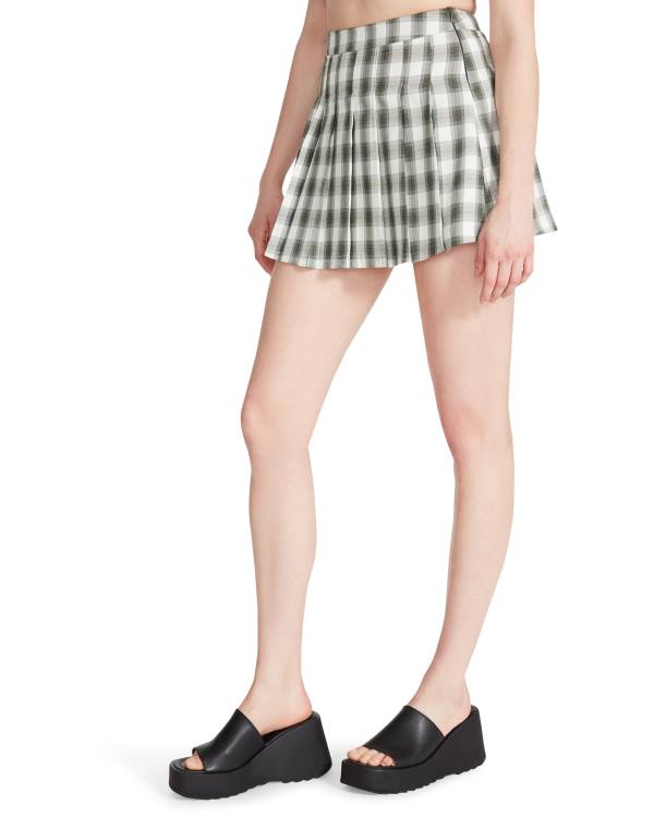 Steve Madden Plaid Pleated Mini Kjolar Dam Gröna | SM-372NH