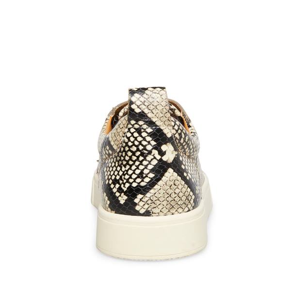 Steve Madden Portall Natural Snake Sneakers Herr Beige Ormskinn | SM-076NU