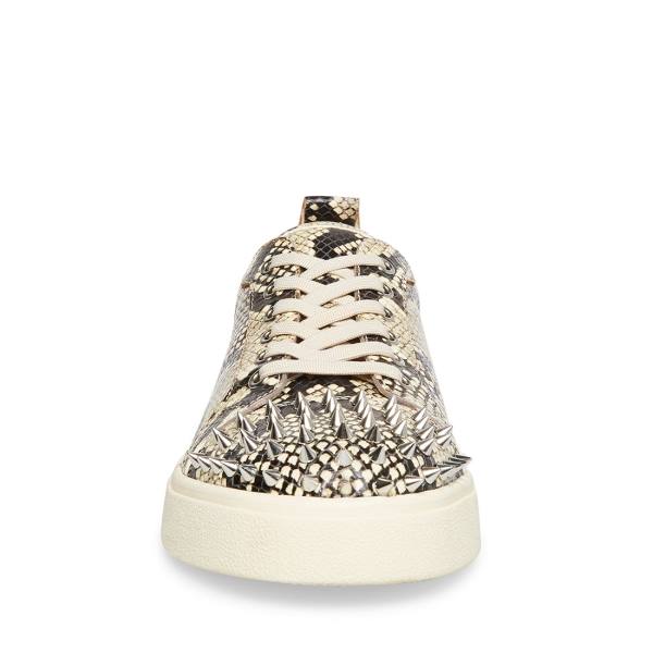 Steve Madden Portall Natural Snake Sneakers Herr Beige Ormskinn | SM-076NU