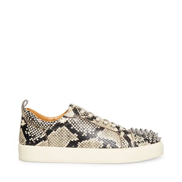 Steve Madden Portall Natural Snake Sneakers Herr Beige Ormskinn | SM-076NU