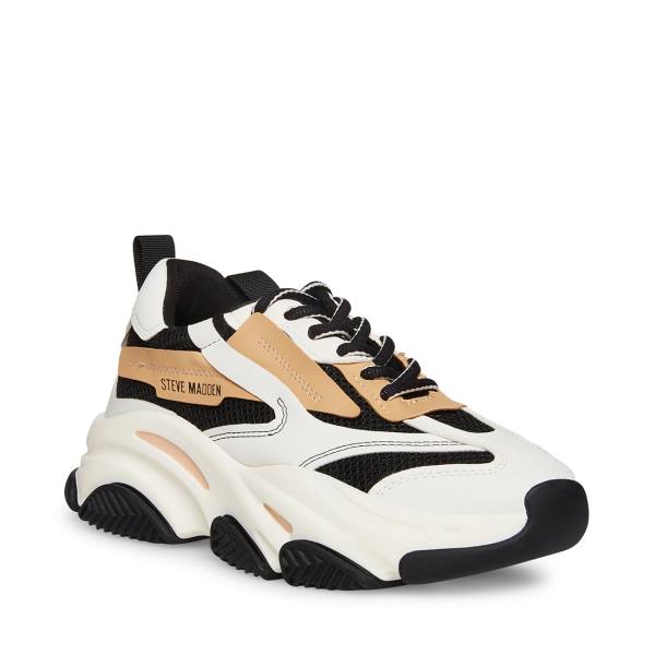 Steve Madden Possession Tan Sneakers Dam Svarta Bruna | SM-863NH