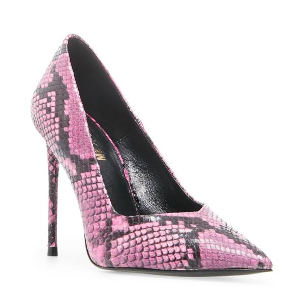 Steve Madden Princess Snake Heel Högklackade Skor Dam Rosa Ormskinn | SM-291US