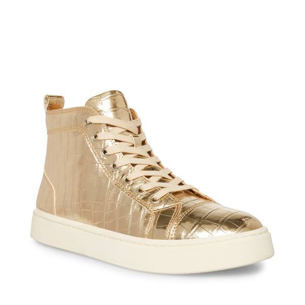 Steve Madden Promoter-c Crocodile Sneakers Herr Guld | SM-948OI