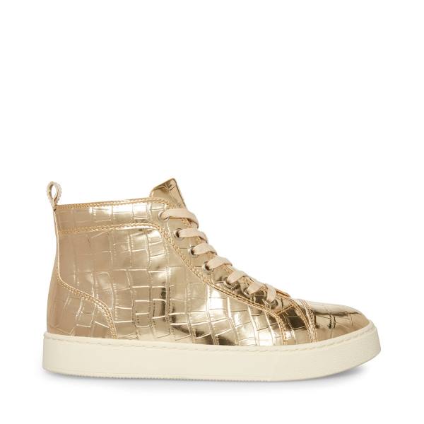 Steve Madden Promoter-c Crocodile Sneakers Herr Guld | SM-948OI