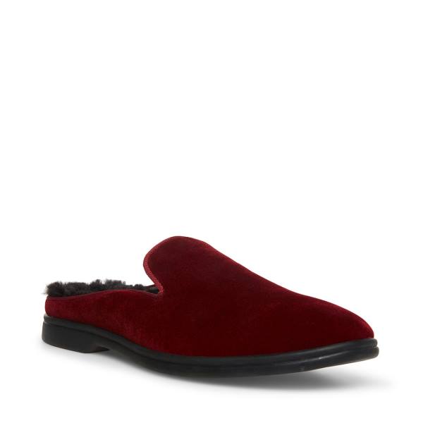 Steve Madden Questt Burgundy Velvet Sneakers Herr Vinröda | SM-346DV