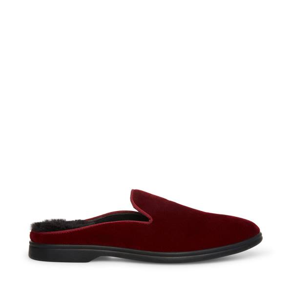 Steve Madden Questt Burgundy Velvet Sneakers Herr Vinröda | SM-346DV