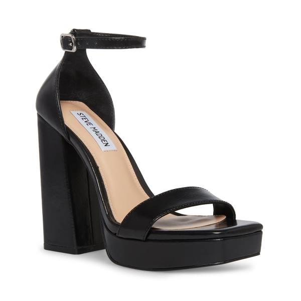 Steve Madden Replay Läder Heel Högklackade Skor Dam Svarta | SM-485HS