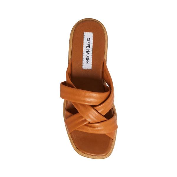 Steve Madden Salita Tan Läder Sandaler Dam Bruna | SM-397GM