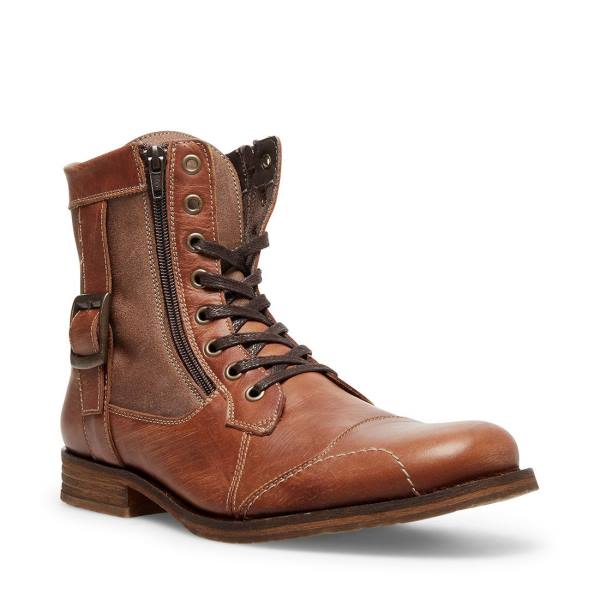 Steve Madden Sidetrack Cognac Läder Stövlar Herr Bruna | SM-847BK