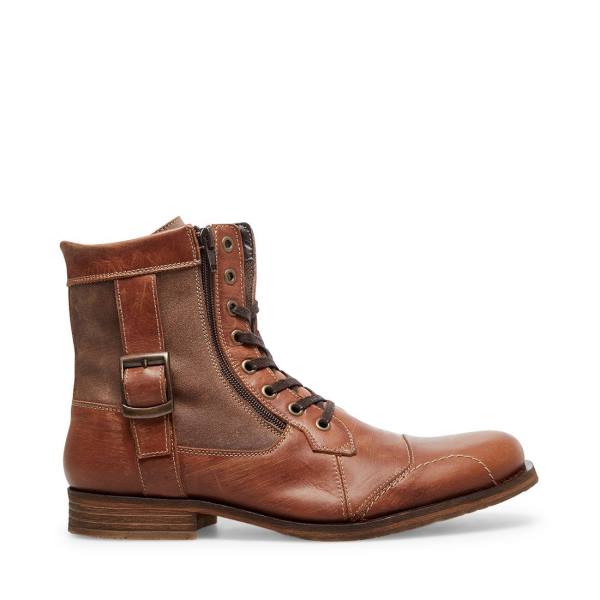 Steve Madden Sidetrack Cognac Läder Stövlar Herr Bruna | SM-847BK