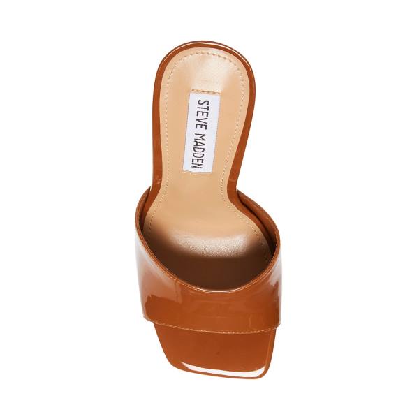 Steve Madden Signal Cognac Lack Heel Högklackade Skor Dam Bruna | SM-417AL