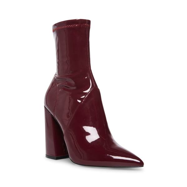 Steve Madden Slade Burgundy Lack Kängor Dam Vinröda | SM-691MF