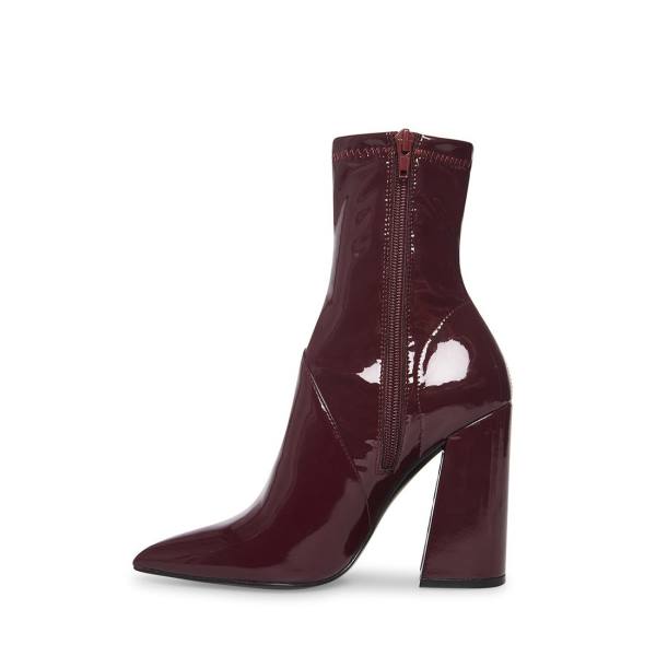 Steve Madden Slade Burgundy Lack Kängor Dam Vinröda | SM-691MF