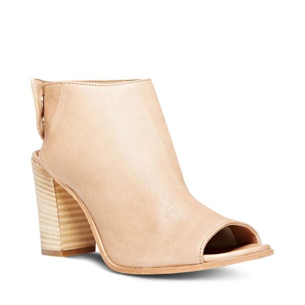 Steve Madden Slater Natural Läder Heel Högklackade Skor Dam Beige | SM-587EB