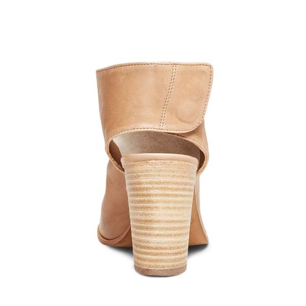 Steve Madden Slater Natural Läder Heel Högklackade Skor Dam Beige | SM-587EB