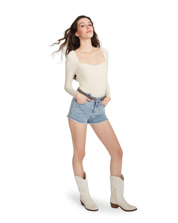 Steve Madden Square Neck Bodysuit Dam Beige | SM-134AG