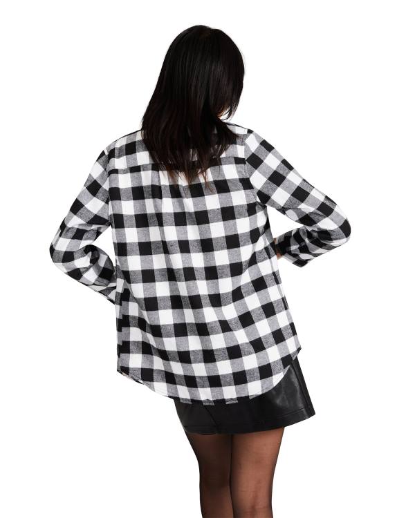 Steve Madden Teddy Fodrade Flannel Jacka Dam Svarta | SM-239OC