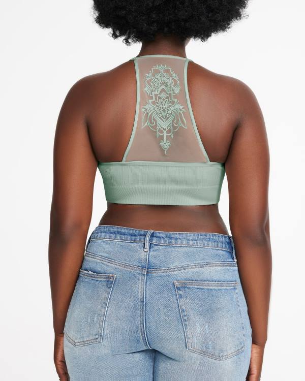 Steve Madden The Ella Mesh Bralette Sage Plus Blast Dam Gröna | SM-081JH