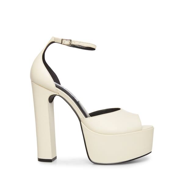 Steve Madden Torry Bone Läder Heel Högklackade Skor Dam Beige | SM-501SD