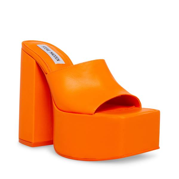 Steve Madden Trixie Läder Heel Högklackade Skor Dam Orange | SM-095XW