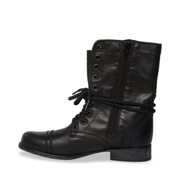 Steve Madden Troopa Läder Kängor Dam Svarta | SM-530EU