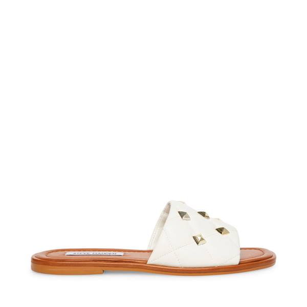 Steve Madden Trouble Läder Sandaler Dam Vita | SM-947HC