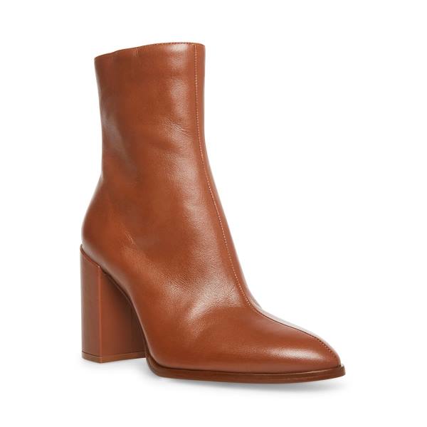 Steve Madden Trudy Cognac Läder Kängor Dam Bruna | SM-218AC