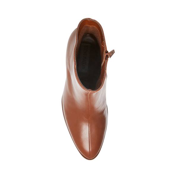 Steve Madden Trudy Cognac Läder Kängor Dam Bruna | SM-218AC