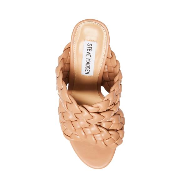 Steve Madden Twisted Tan Heel Högklackade Skor Dam Bruna | SM-062KM