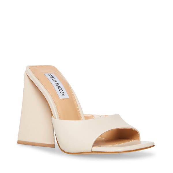 Steve Madden Twists Bone Läder Heel Högklackade Skor Dam Beige | SM-649DS