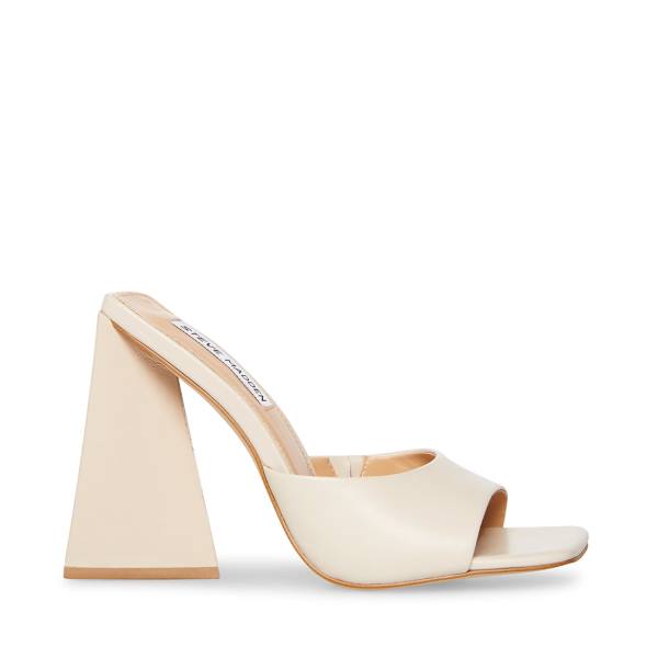 Steve Madden Twists Bone Läder Heel Högklackade Skor Dam Beige | SM-649DS