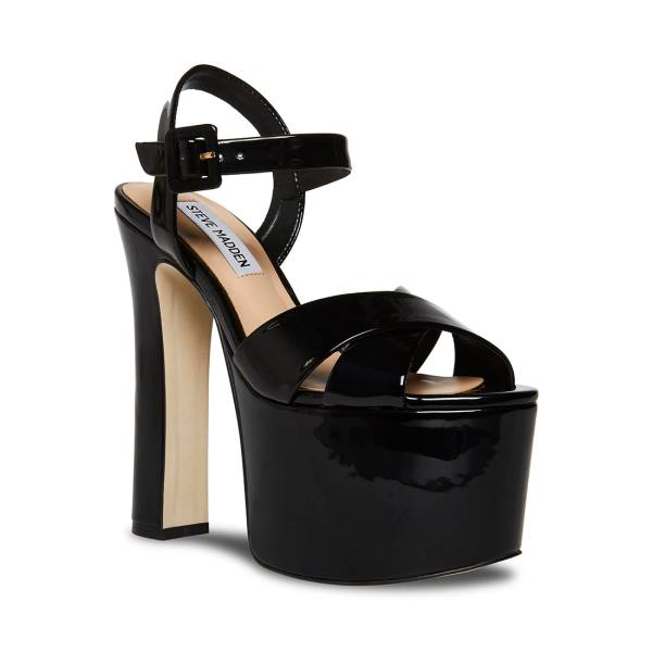 Steve Madden Vaida Lack Heel Högklackade Skor Dam Svarta | SM-568PR