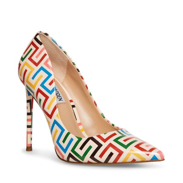 Steve Madden Vala Heel Högklackade Skor Dam Vita Gula | SM-428IE