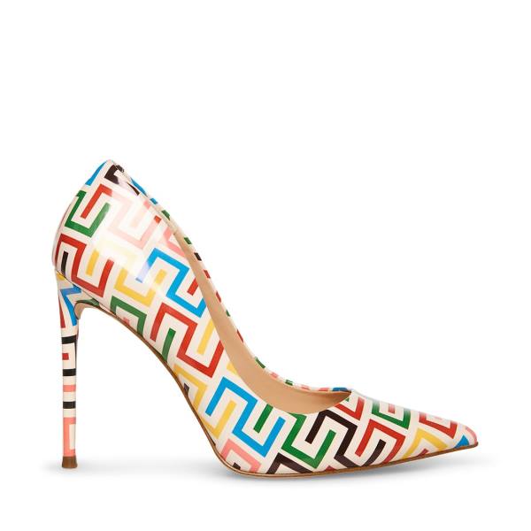 Steve Madden Vala Heel Högklackade Skor Dam Vita Gula | SM-428IE