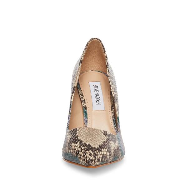 Steve Madden Vala Natural Heel Högklackade Skor Dam Beige Blå | SM-937PE